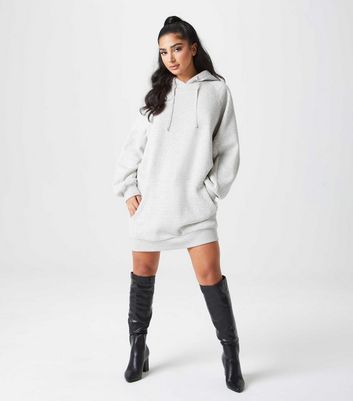 Urban Bliss Grey Mini Hoodie Dress New Look