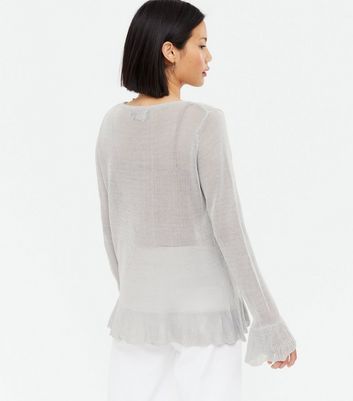 Click to view product details and reviews for Sunshine Soul Grey Mesh Knit Frill Jumper New Look. Click to view product details and reviews for Sunshine Soul Grey Mesh Knit Frill Jumper New Look.