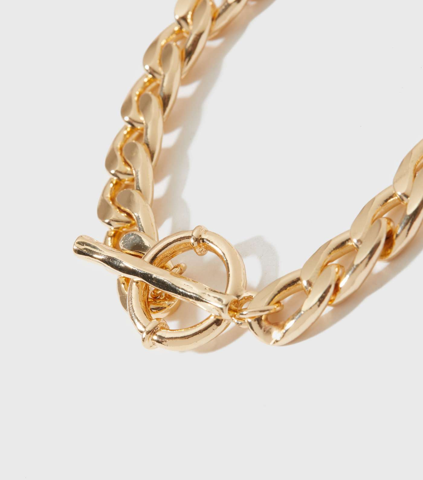 Gold Chunky Chain T Bar Bracelet Image 2