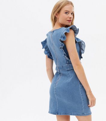 Pink Vanilla Blue Denim Ruffle Mini 