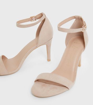 Wide Fit Cream Suedette Stiletto Heel Sandals New Look Vegan