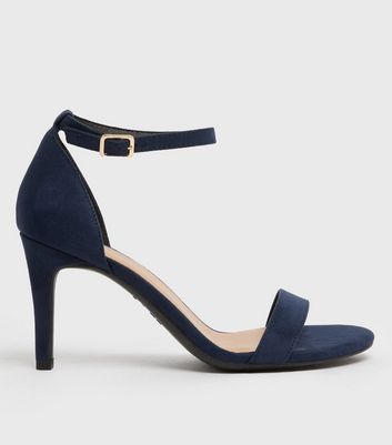 navy heeled sandals wide fit