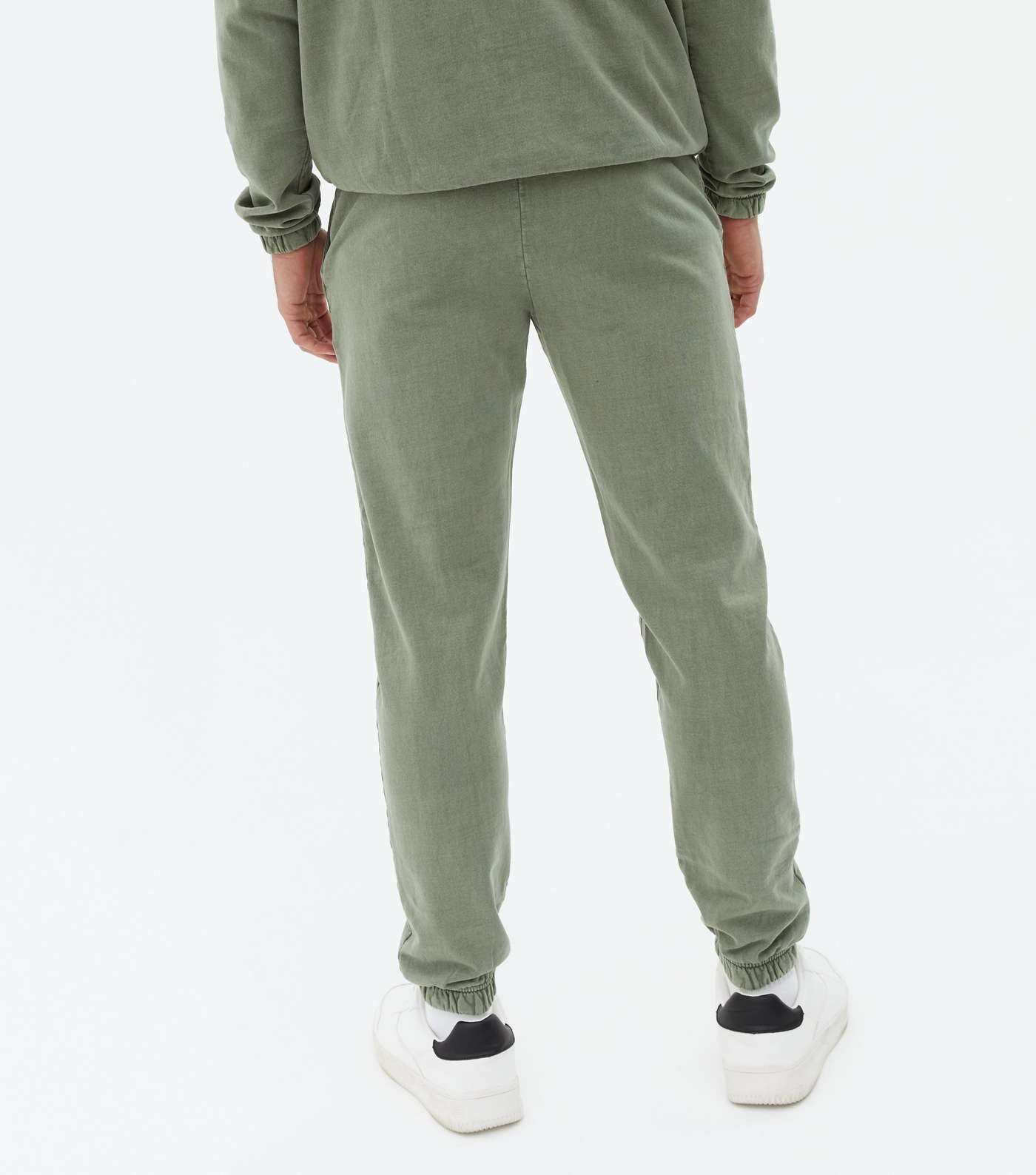 Light Green Washed Relaxed Fit Joggers Image 4