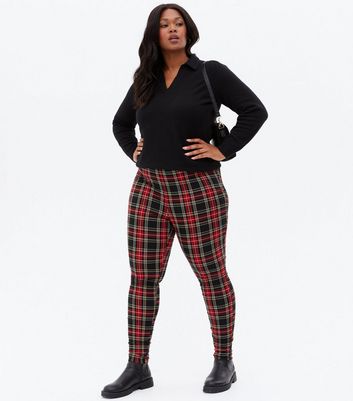 Buy Agnes Orinda Plus Size Trousers for Women Casual Slim Plaid Skinny  Capri Pants Red 2X at Amazonin
