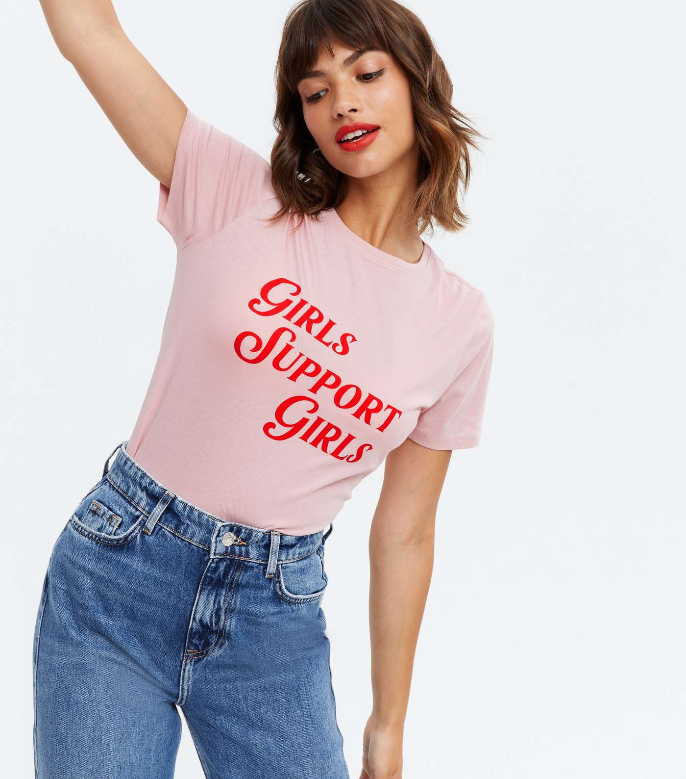 Pink Girls Support Girls Logo T-Shirt