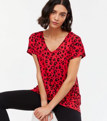 leopard print red shirt