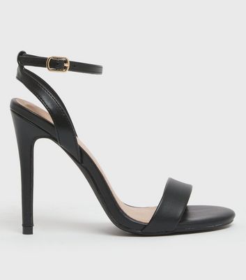 Black Suedette Platform Stiletto Heel Sandals | New Look