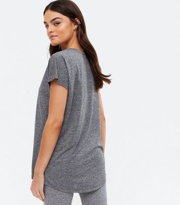 Pale Grey Crew Neck Sports T Shirt New Look