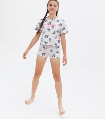 Girls Light Grey Short Pyjama Set with 
