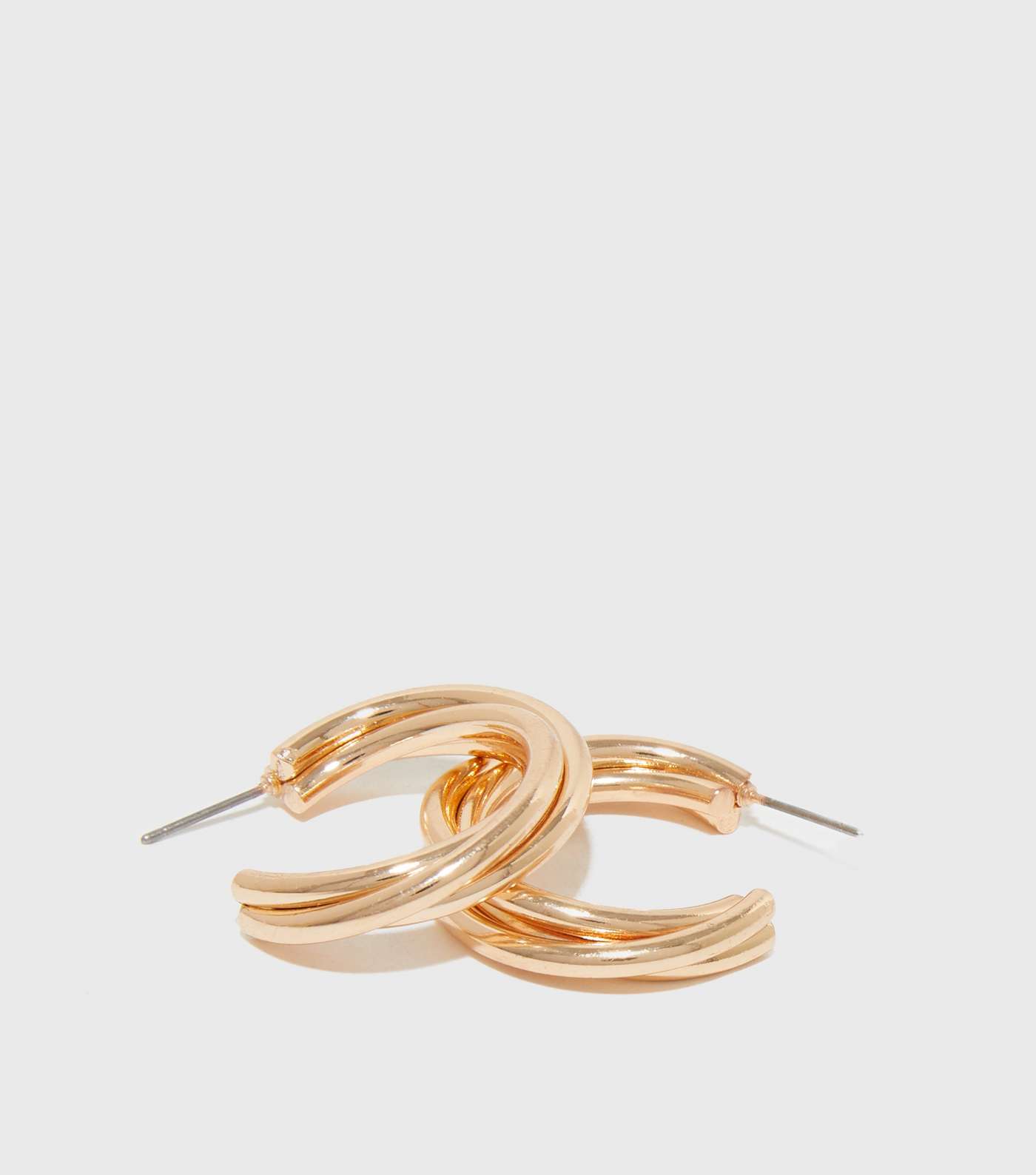 Gold Chunky Twisted Hoop Earrings Image 2