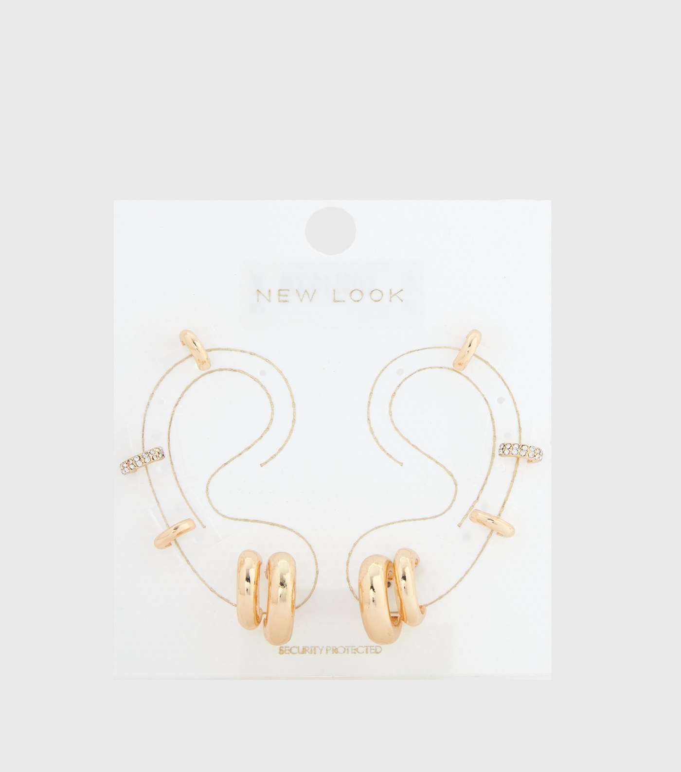5 Pack Gold Chunky Hoop Earrings and Ear Cuffs