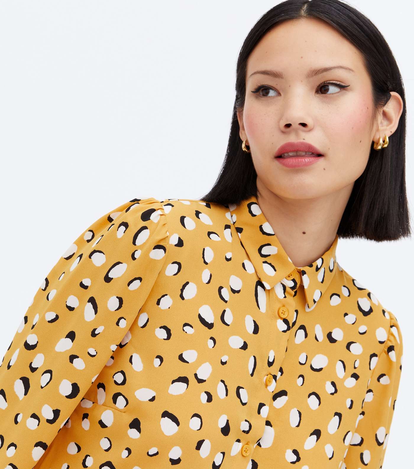 Mustard Animal Print Long Sleeve Shirt Image 3