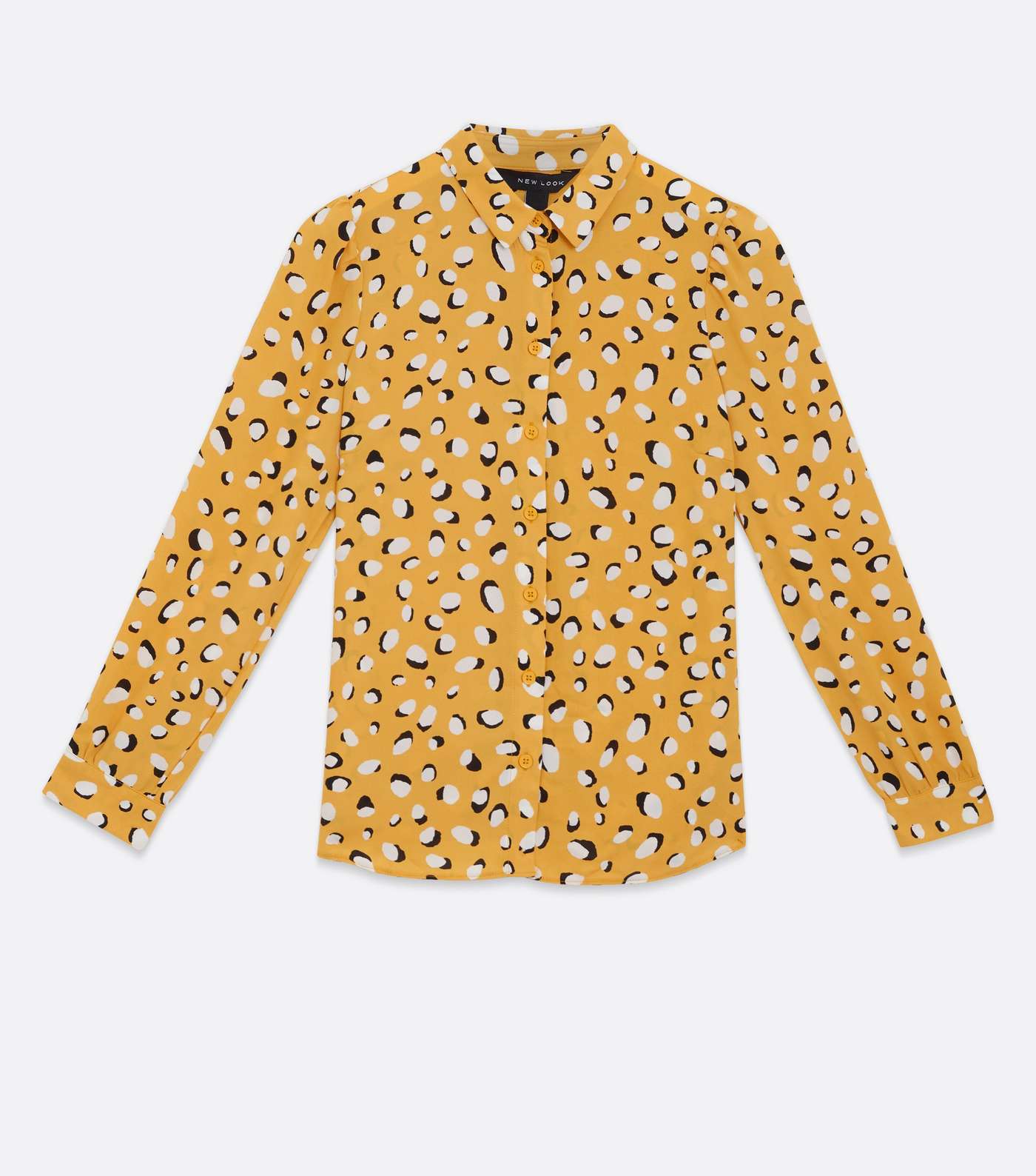 Mustard Animal Print Long Sleeve Shirt Image 5