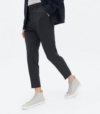 Buy Men Navy Slim Fit Stripe Casual Trousers Online  663587  Allen Solly