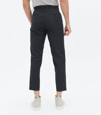 Pinstripe best sale tapered trousers