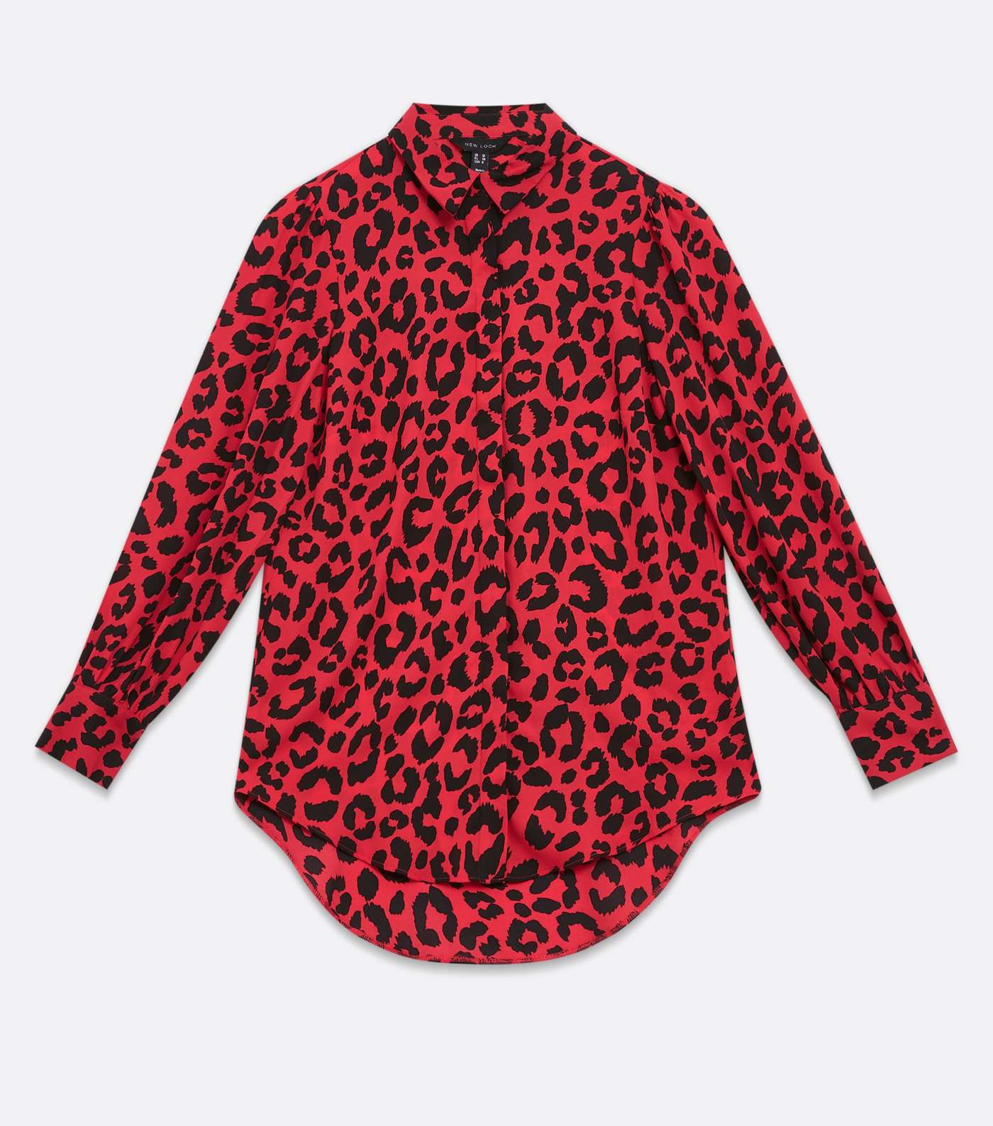 Red Leopard Print Long Shirt Image 5