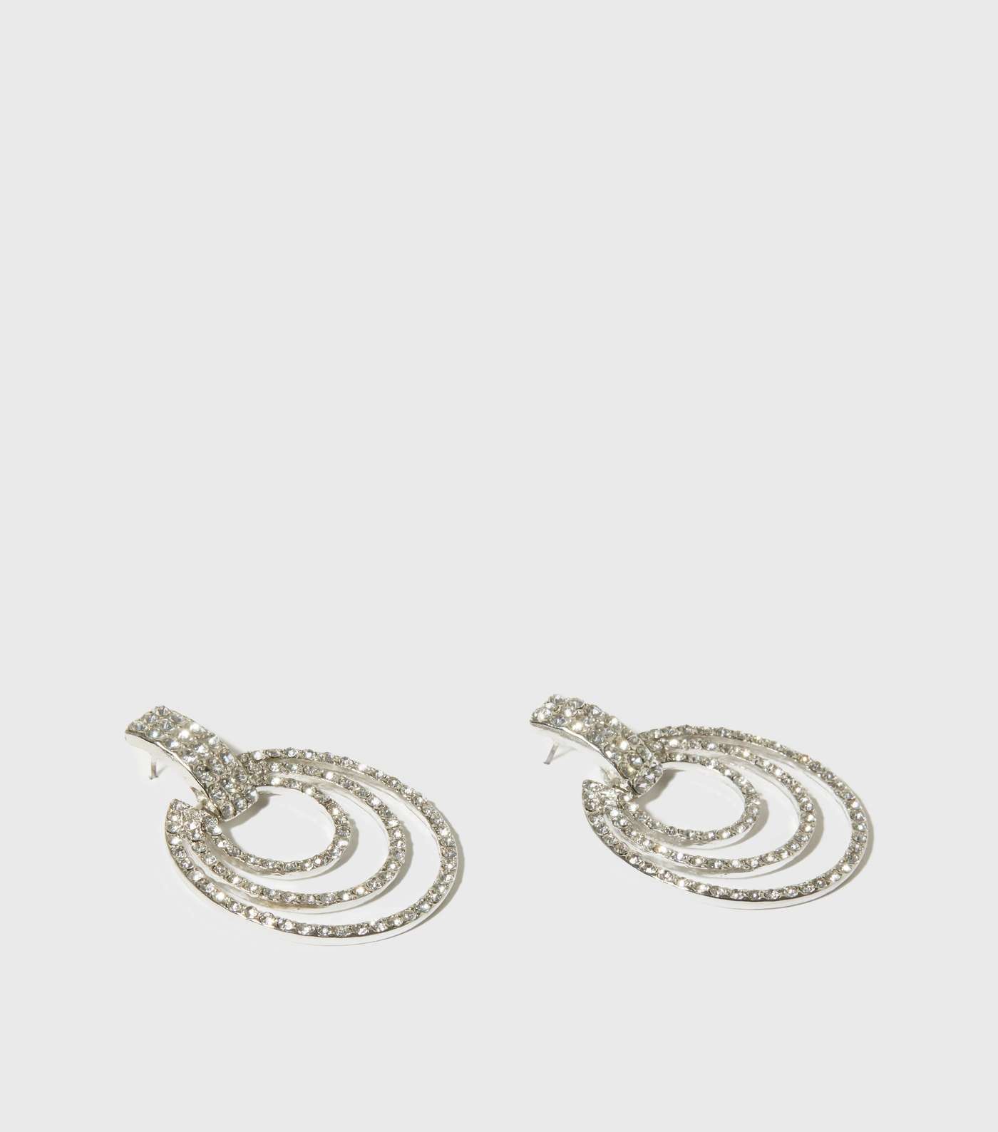 Silver Diamanté Swirl Stud Earrings