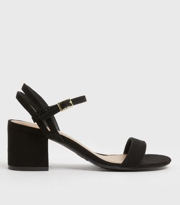 Click to view product details and reviews for Black Suedette Strappy Block Heel Sandals New Look Vegan.