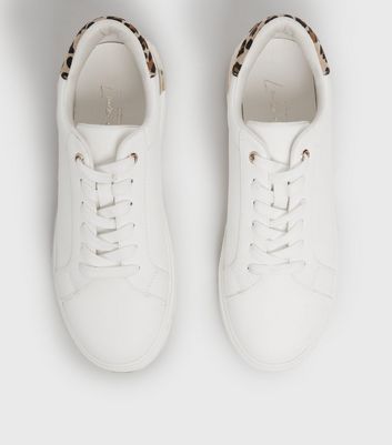 leopard white trainers