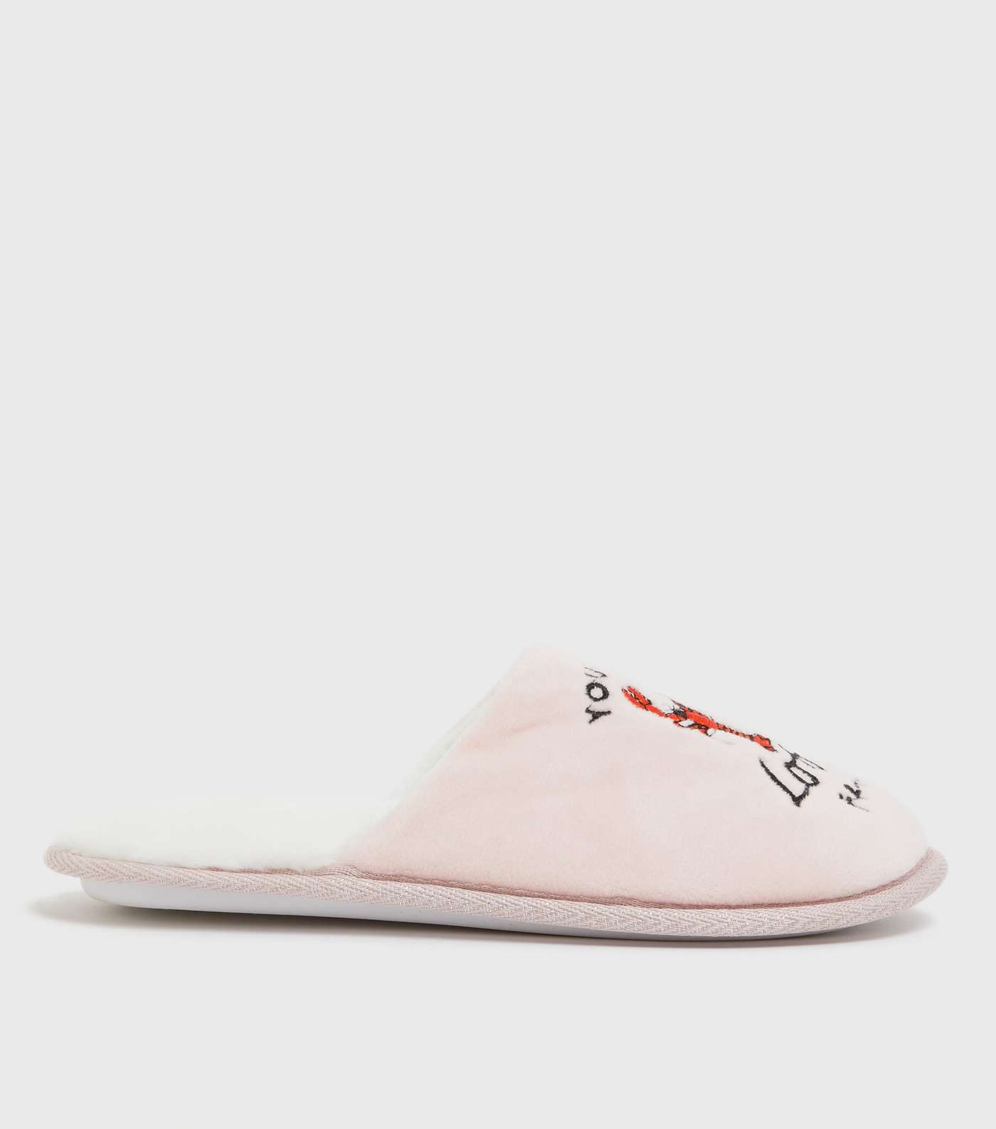 Pink Friends Embroidered Mule Slippers Image 3