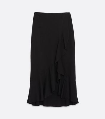 Black ruffle skirt new look sale