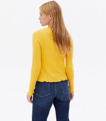 yellow ribbed sweater