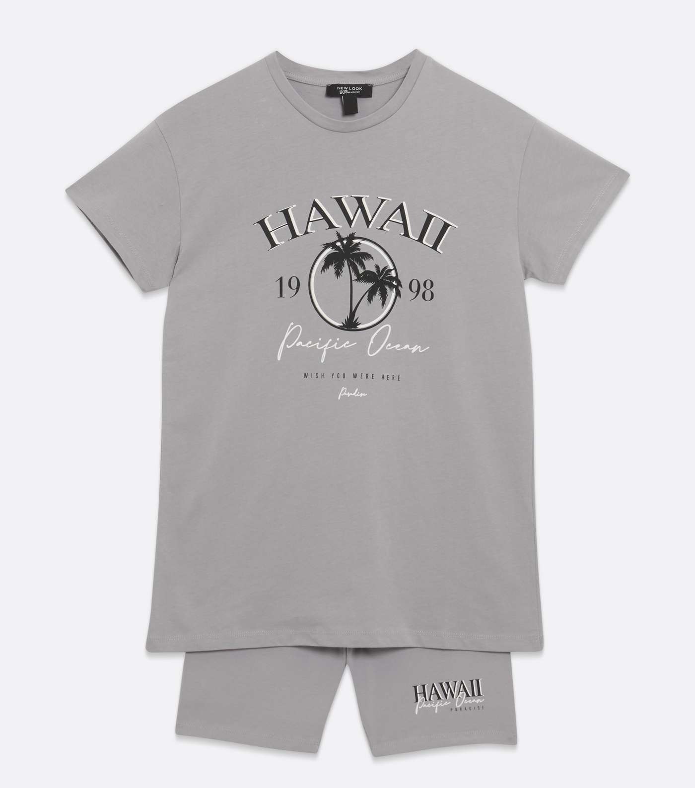 Girls Dark Grey Hawaii Logo T-Shirt and Shorts Set Image 5