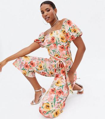 floral bardot jumpsuit