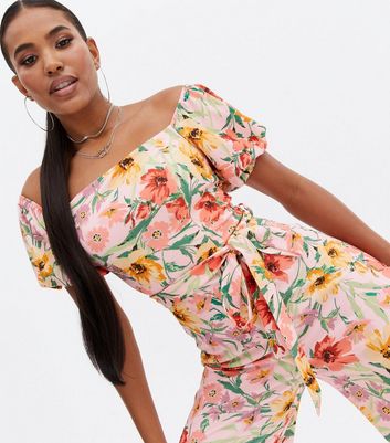 floral bardot jumpsuit