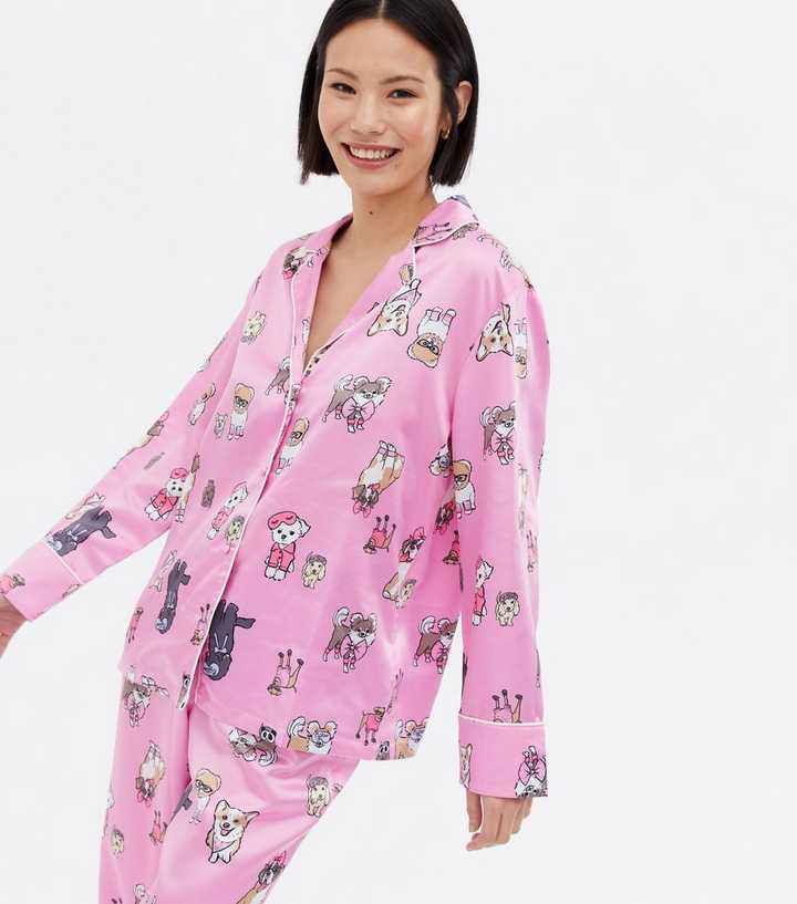 pink dog print pyjamas