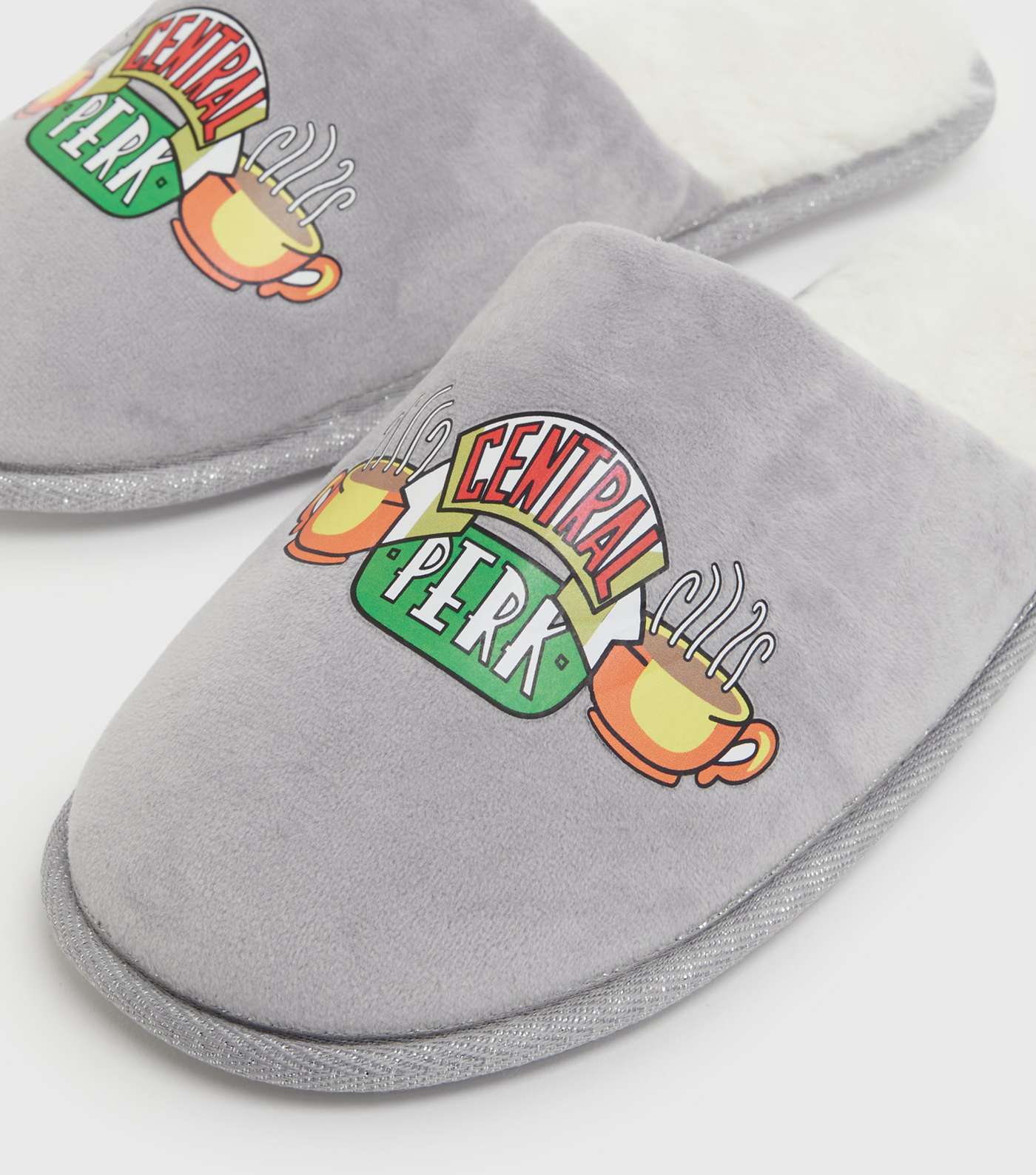 Grey Friends Central Perk Logo Mule Slippers Image 4