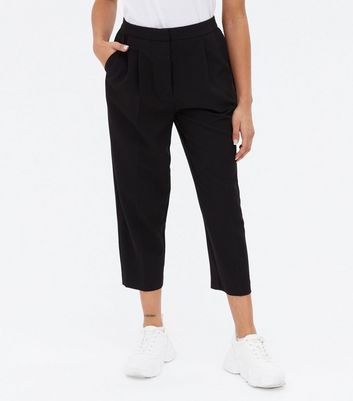 Petite Black Crop Slim Leg Trousers 