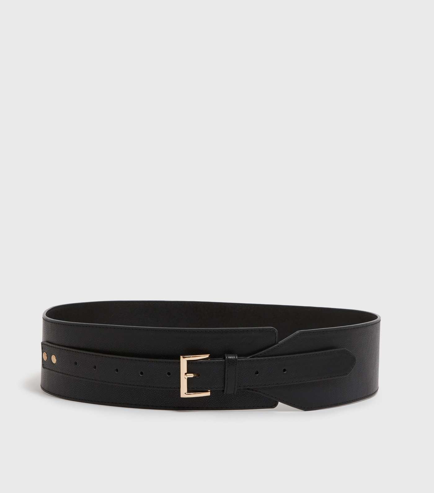 Black Leather-Look Waist Belt