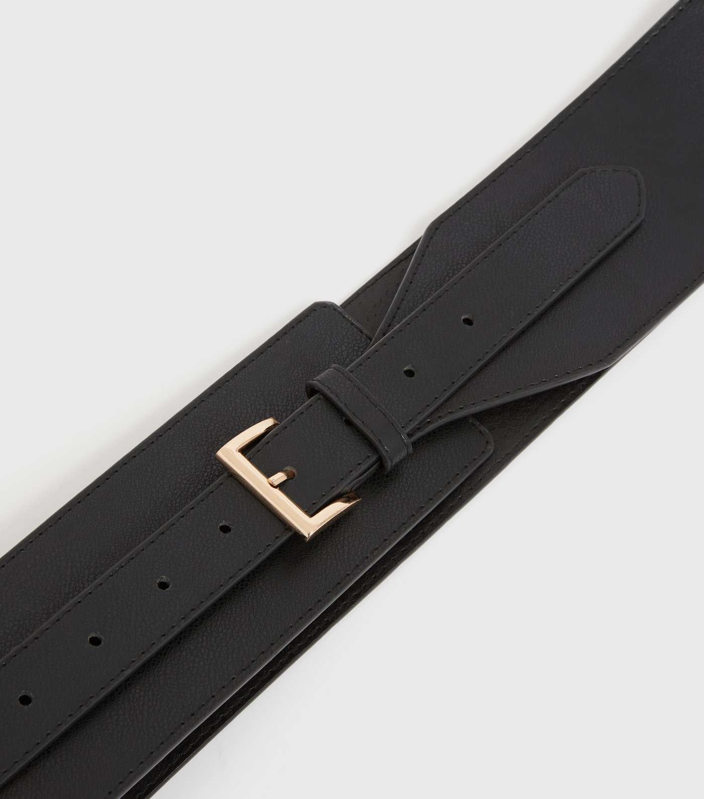 Black Leather-Look Waist Belt Image 3