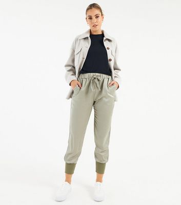 Satin best sale cuffed joggers