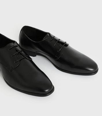 Black Round Toe Lace Up Brogues | New Look