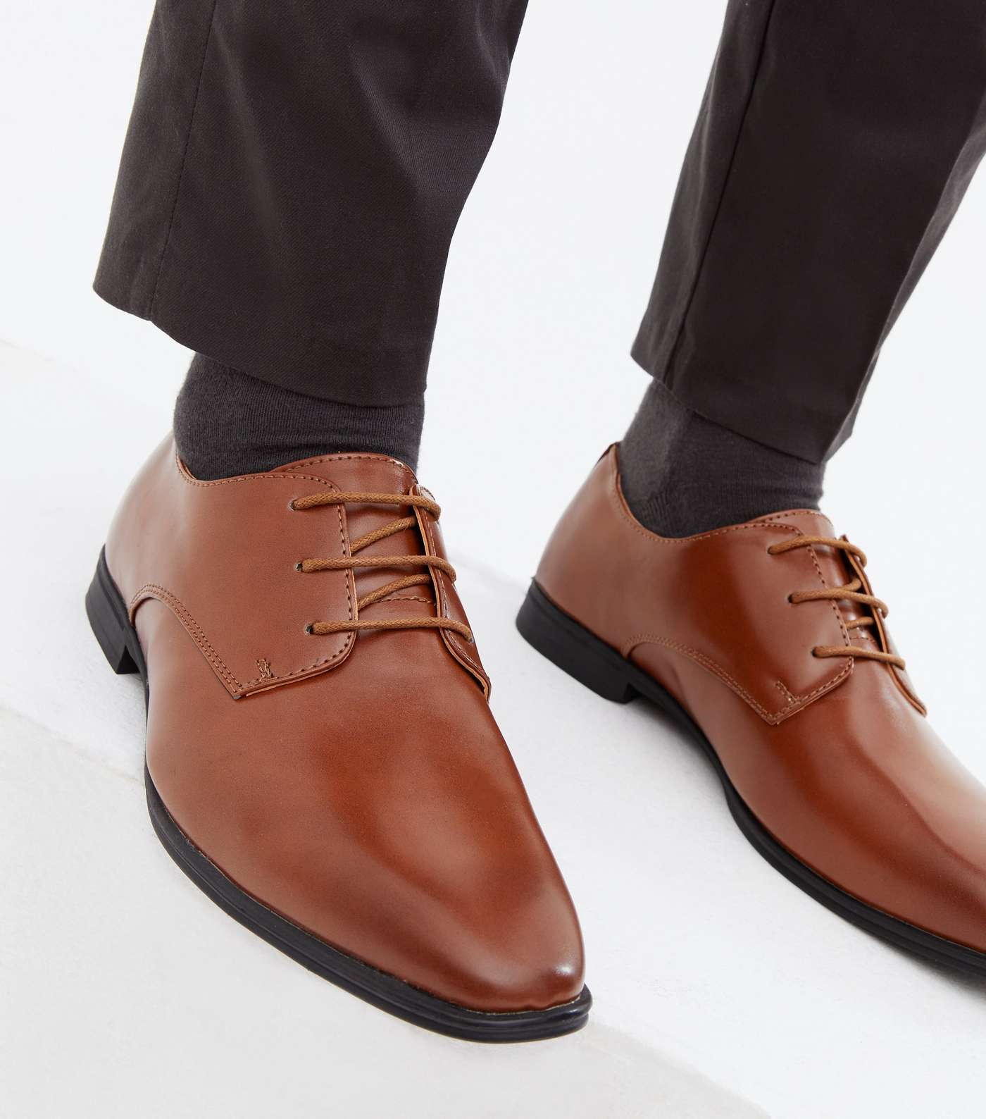 Rust Round Toe Lace Up Brogues Image 2