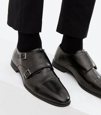 mens monk strap shoes black