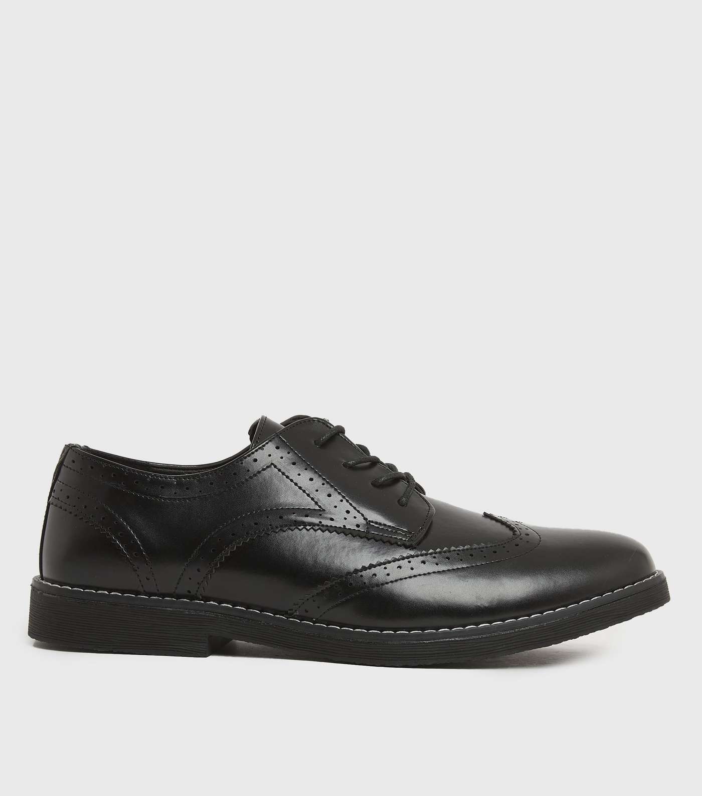 Black Perforated Chunky Brogues