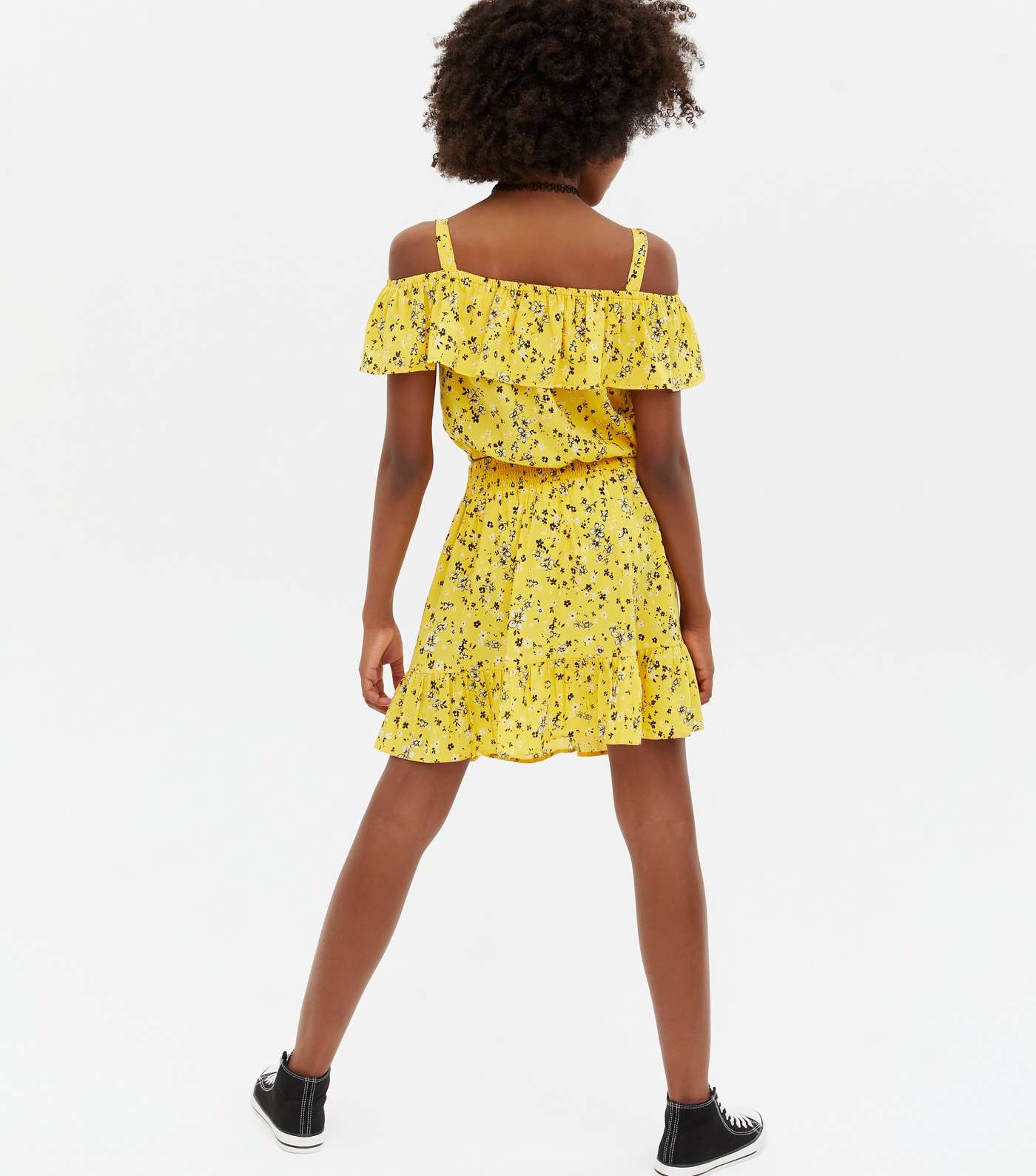 Girls Yellow Ditsy Floral Top and Skirt Set Image 4