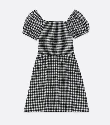 Girls black gingham sales dress