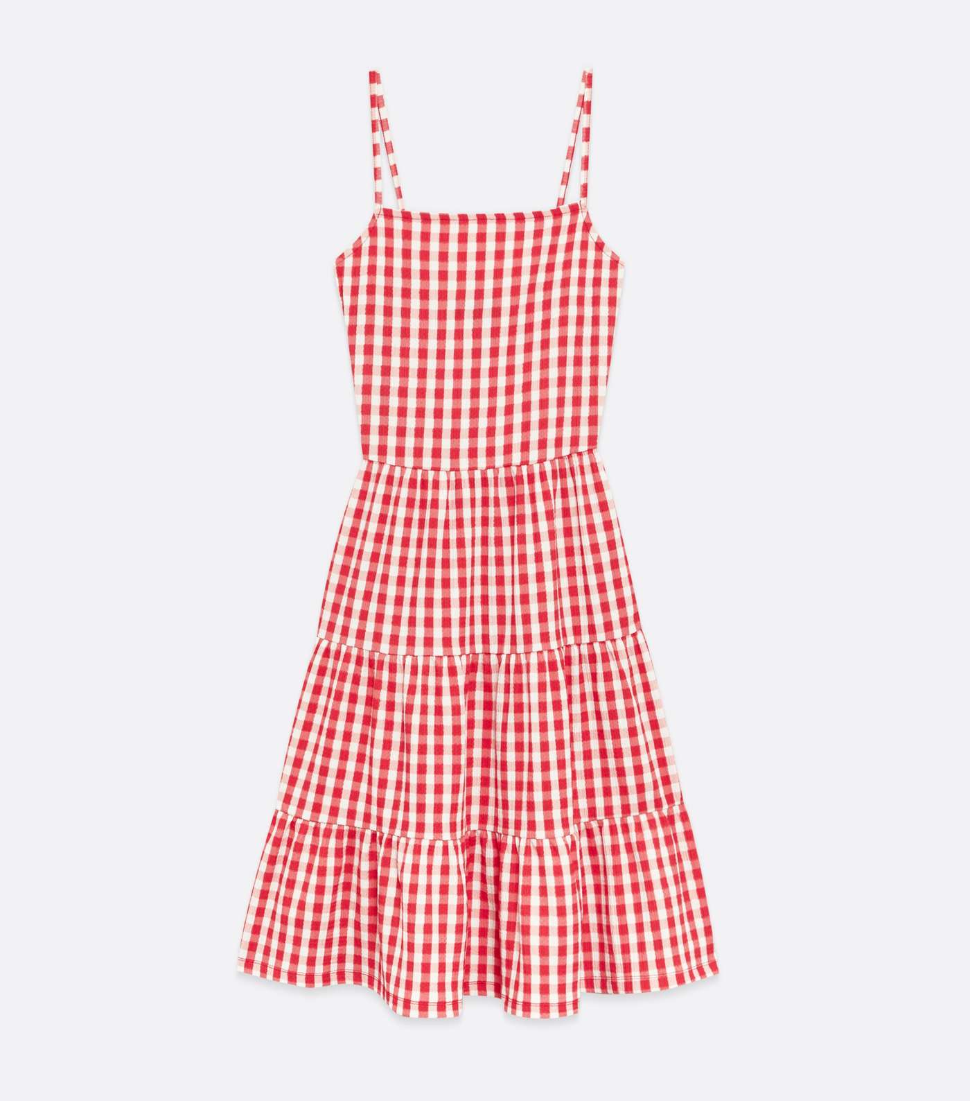 Tall Red Gingham Square Neck Mini Dress Image 5