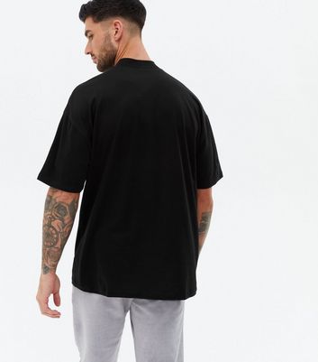 Black High Neck Oversized T-Shirt | New 