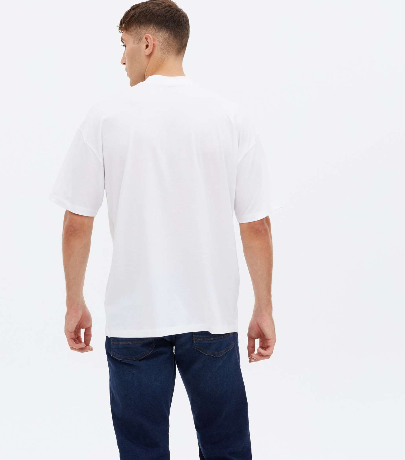 White High Neck Oversized T-Shirt Image 4