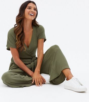 khaki green jumpsuit new look