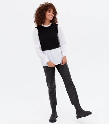 black jumper with shirt