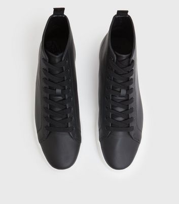 black high top athletic shoes