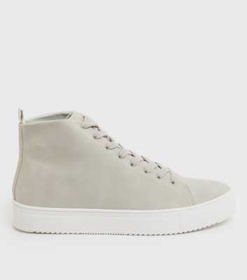 Pale Grey High Top Trainers