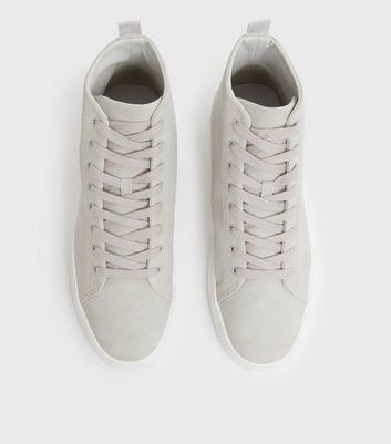 Click to view product details and reviews for Mens Pale Grey High Top Trainers New Look.