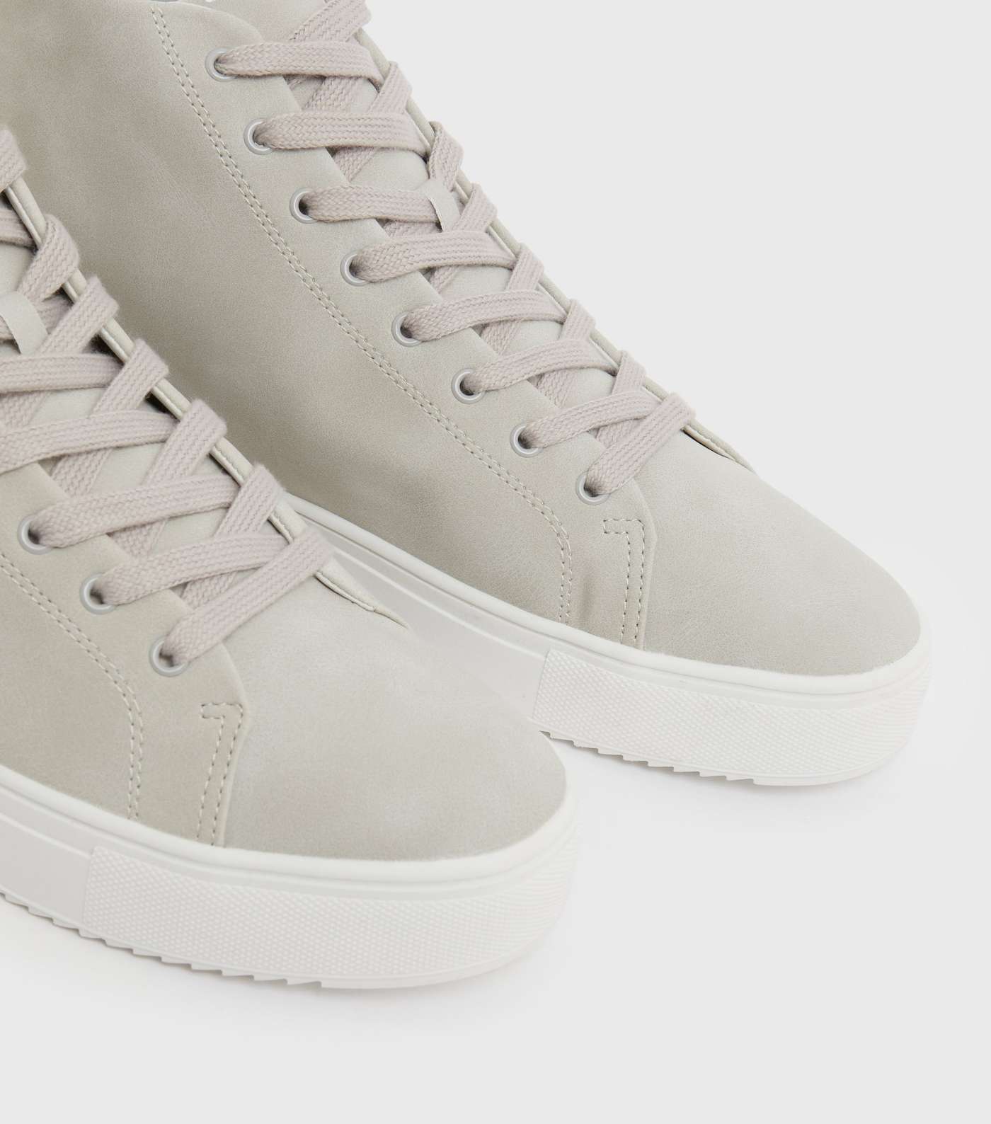 Pale Grey High Top Trainers Image 3